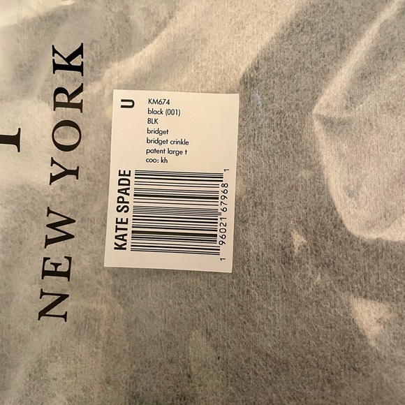 NWT Kate Spade Bridget Crinkle Patent Large Tote in Black - Picture 7 of 7